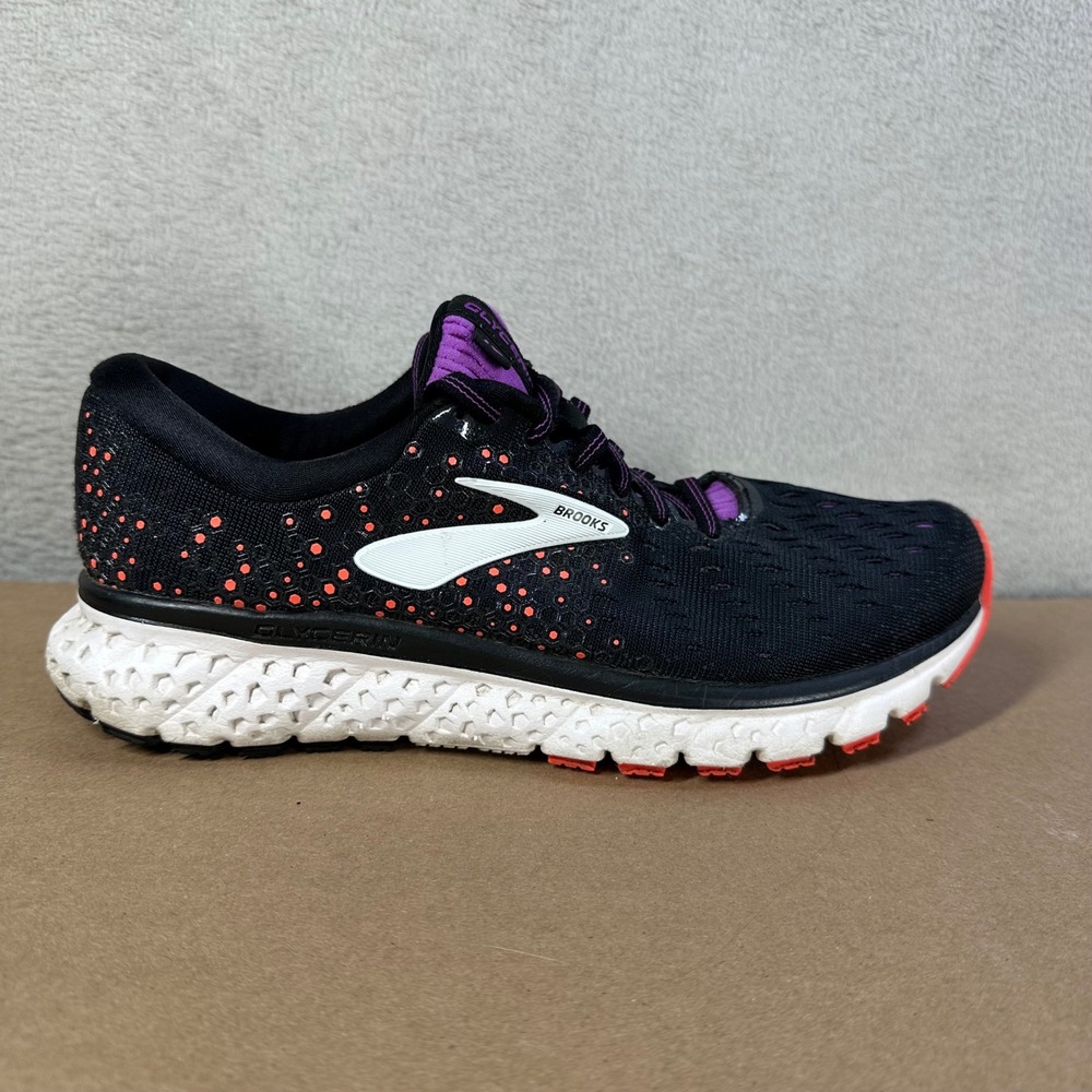 Brooks Glycerin 17 Running Shoes Womens 7.5 Black Purple Pink Athletic Sneakers - Picture 4 of 9
